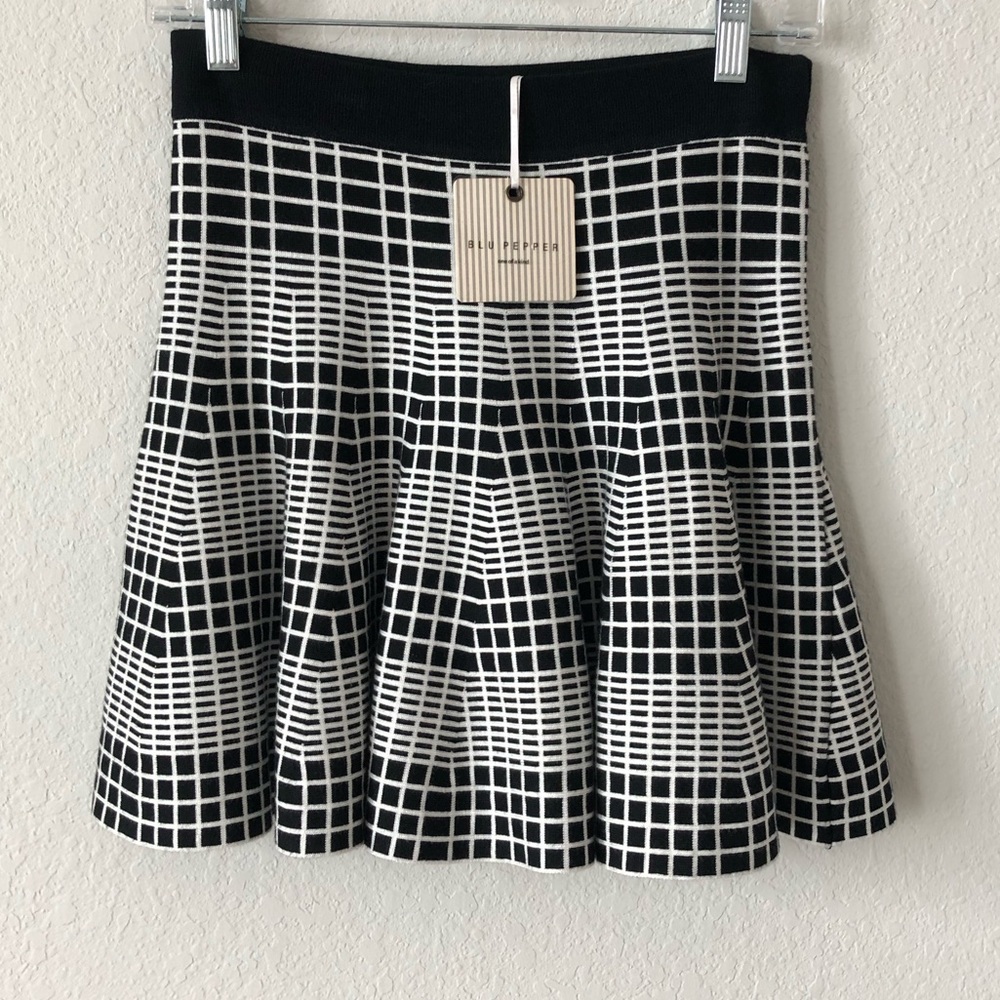 Blue Pepper Black and White Skirt
